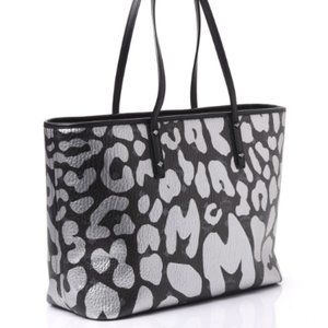 Pre-Loved Excellent Visetos Metallic Leopard Print Medium Anya Shopper Tote